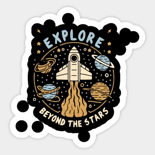 Explore Beyond the Stars, Rocket Ship Sticker